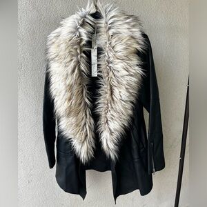 Faux Leather Fur Coat